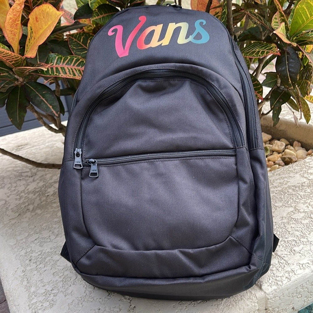 VANS Ranged 2 Backpack Black Women Men’s Casual School Student NWT - Picture 10 of 16